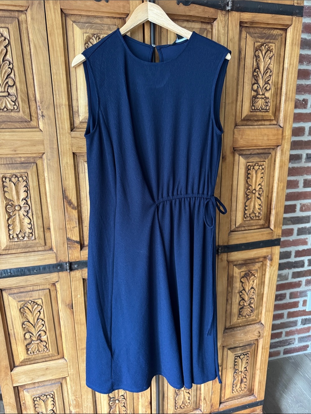Maggy London Navy Sleeveless Wrap Dress